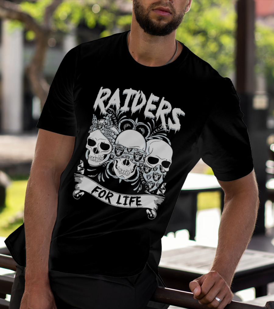 Raiders Skulls Bandana For Life T-Shirt