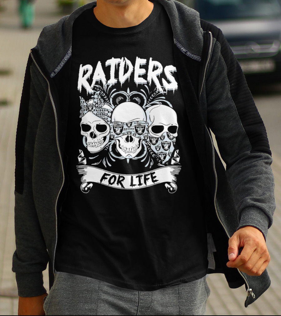 Raiders Skulls Bandana For Life T-Shirt