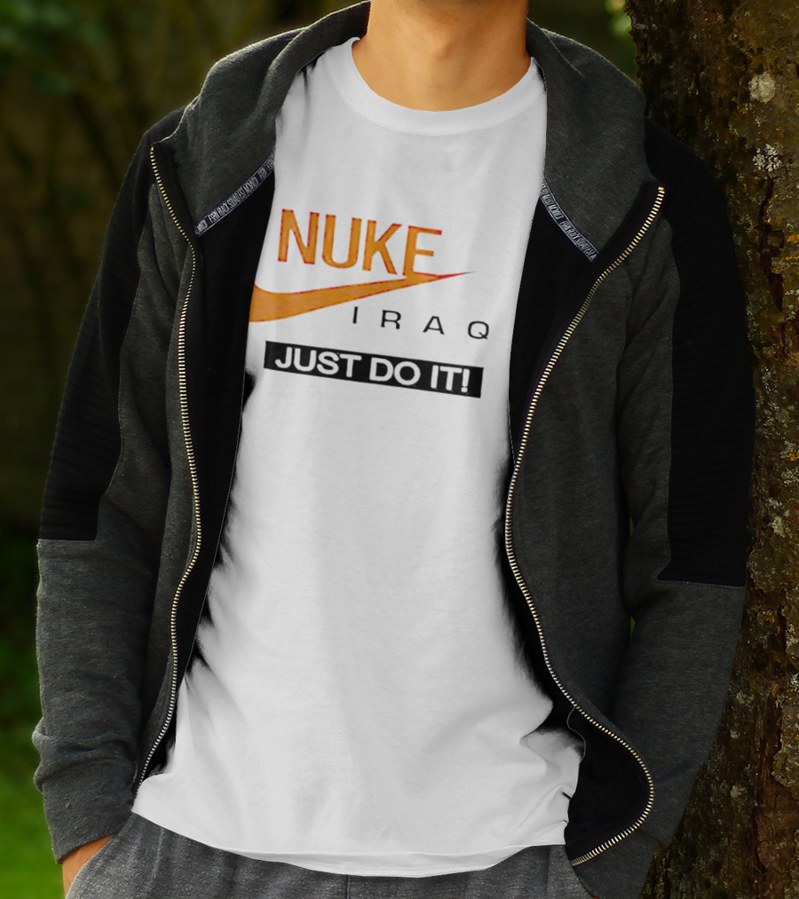 Nuke Iraq Just Do It Swoosh T-Shirt