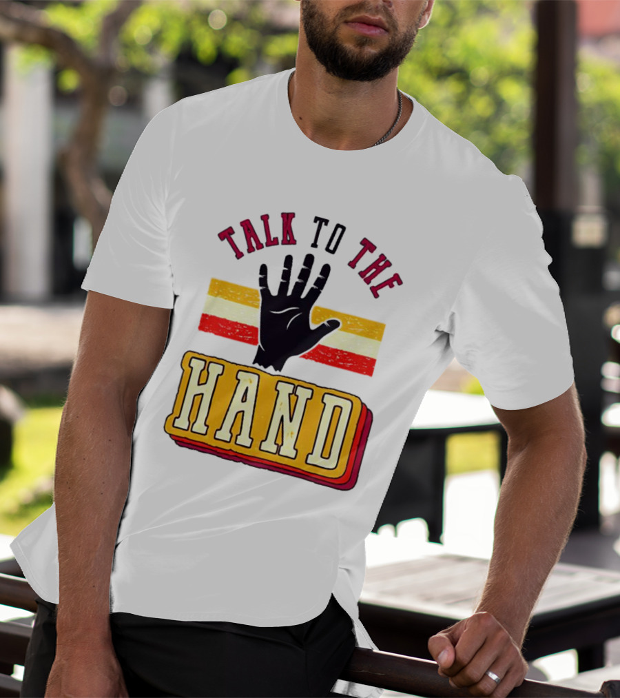 TALK TO THE HAND Retro Stripes T-Shirt