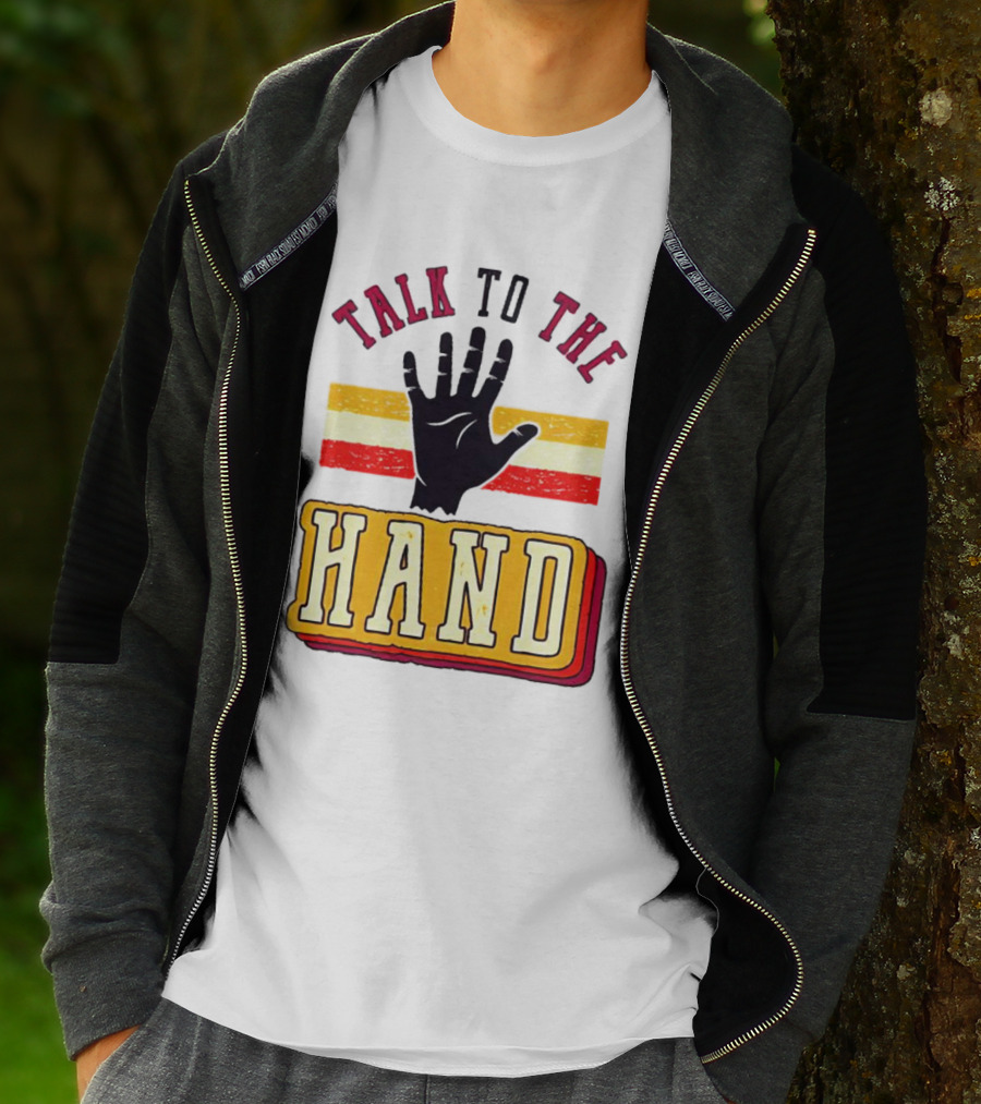 TALK TO THE HAND Retro Stripes T-Shirt