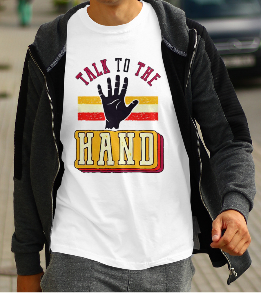 TALK TO THE HAND Retro Stripes T-Shirt
