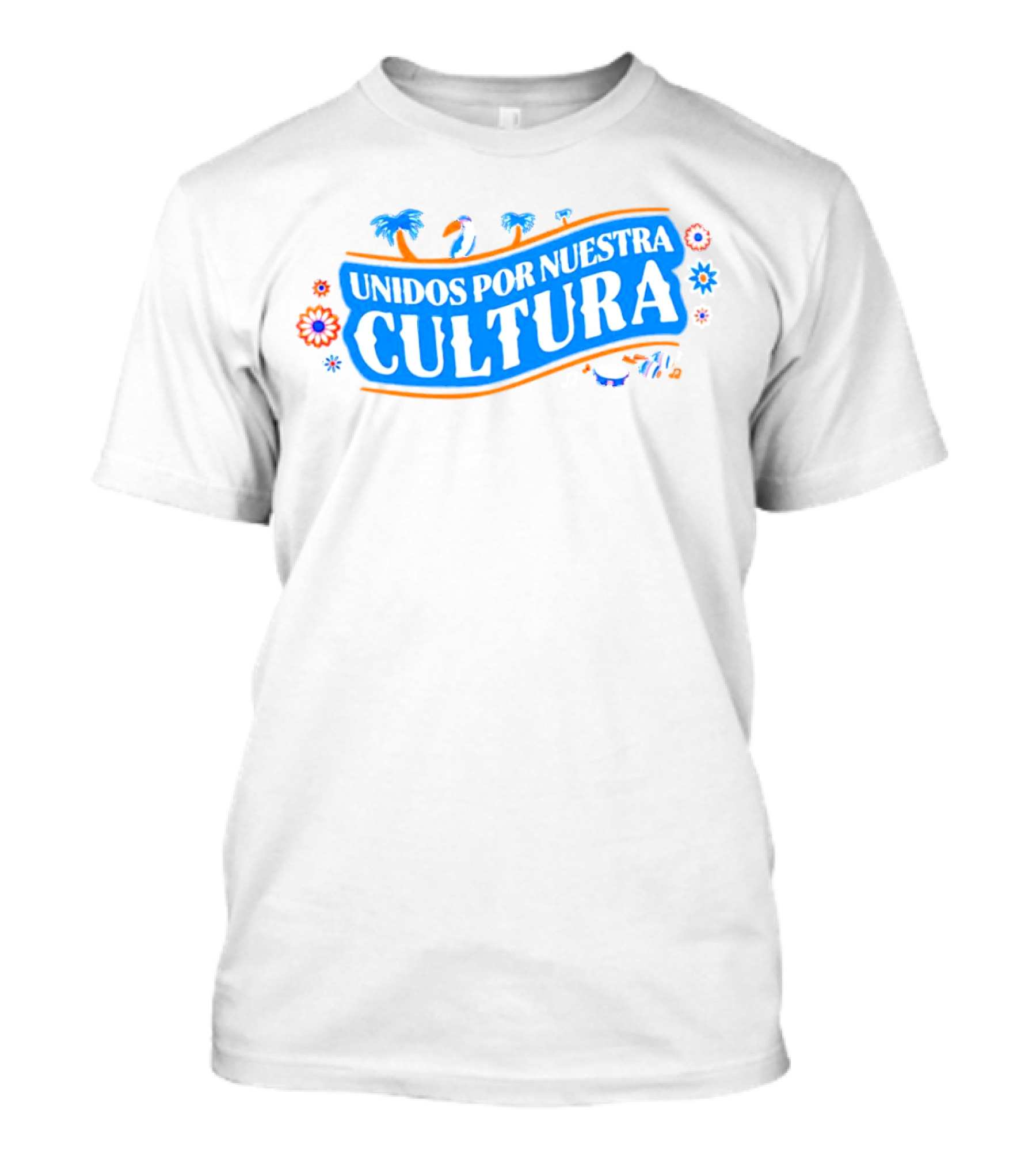Hispanic Heritage Night Unidos Por Nuestra Cultura With Musical Notes And Flowers T-Shirt