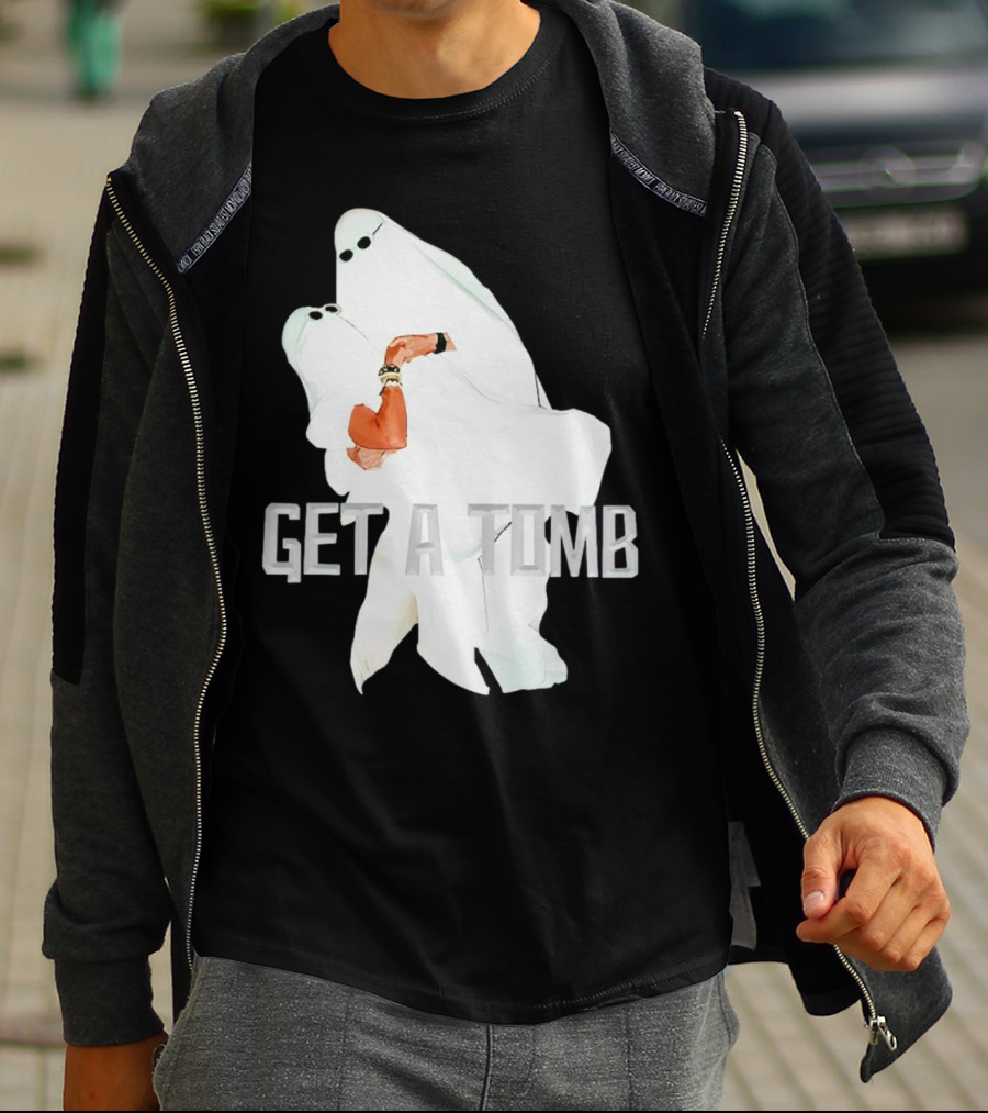 GET A TOMB Ghosts Carrying Figure Halloween Humor T-Shirt