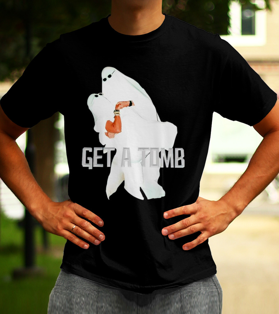 GET A TOMB Ghosts Carrying Figure Halloween Humor T-Shirt