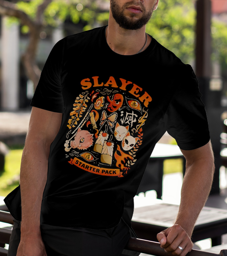 Slayer Starter Pack Kimetsu No Yaiba Symbols And Masks Collection T-Shirt