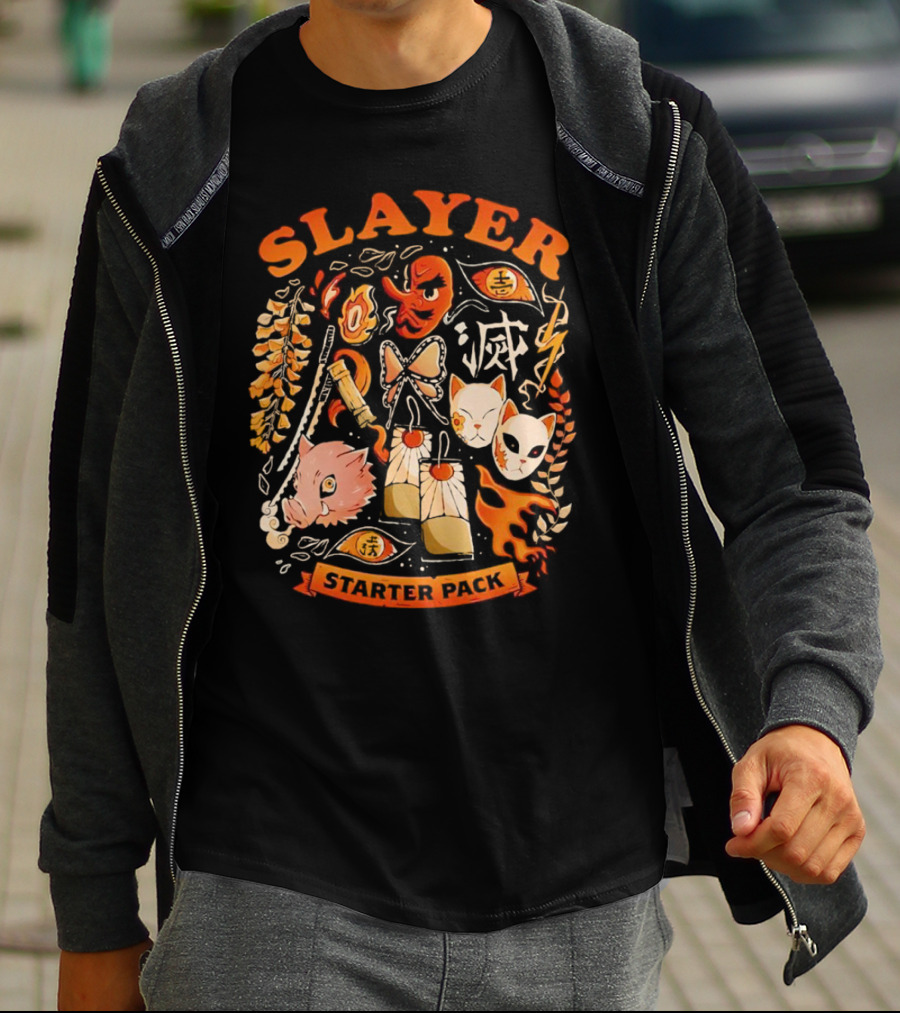 Slayer Starter Pack Kimetsu No Yaiba Symbols And Masks Collection T-Shirt