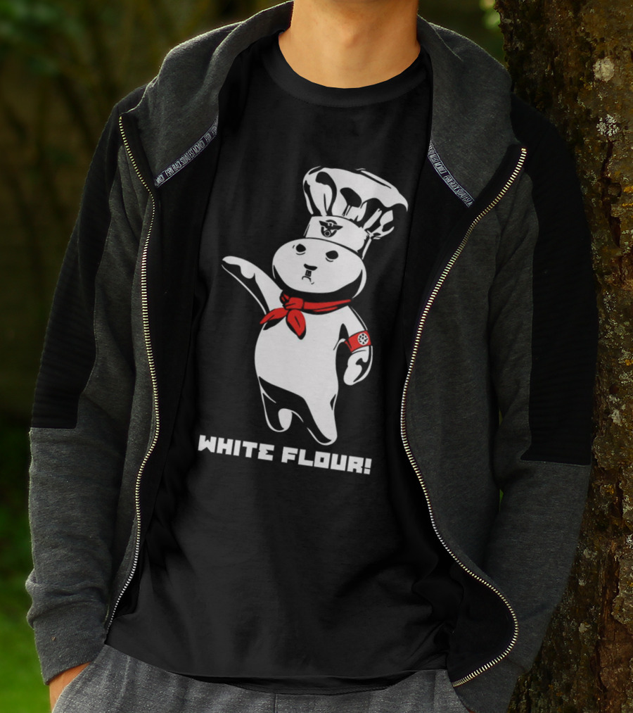 White Flour Funny Character Chef Satire T-Shirt