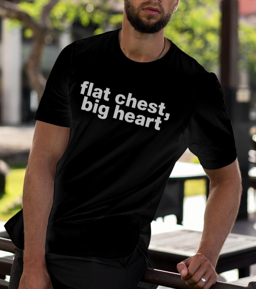 Flat Chest Big Heart Simple T-Shirt