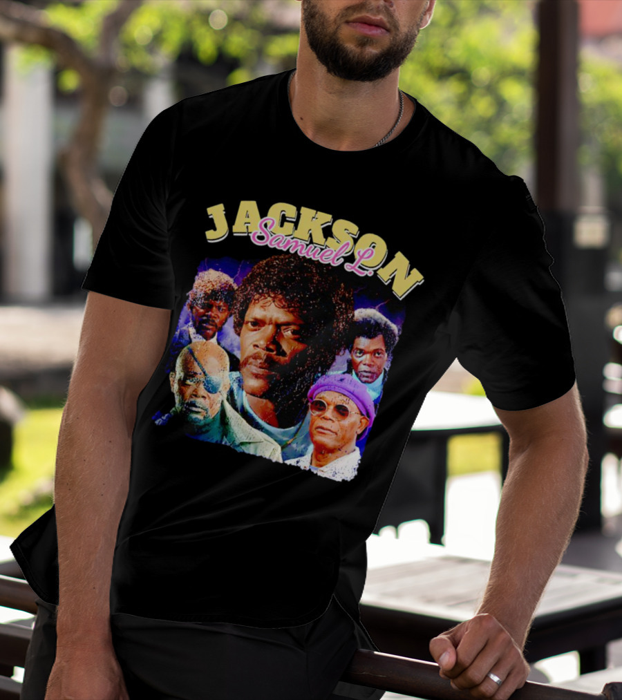 Jackson Samuel L Vintage Style Iconic Characters T-Shirt