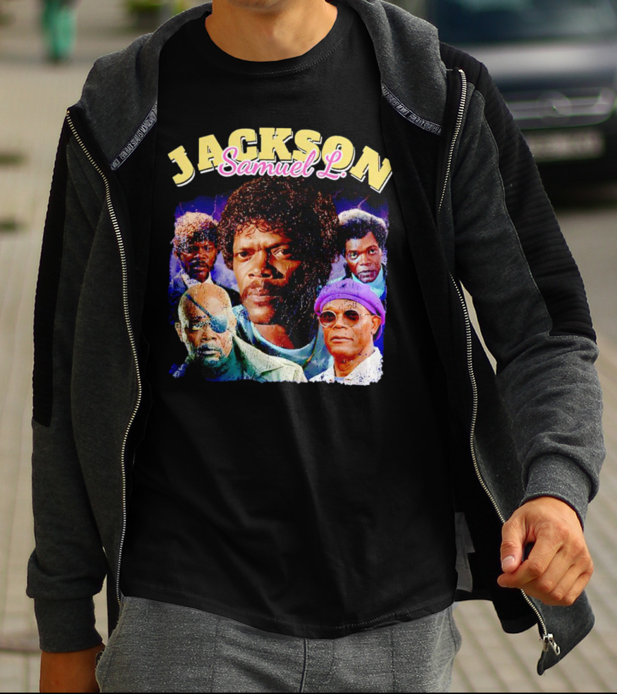 Jackson Samuel L Vintage Style Iconic Characters T-Shirt