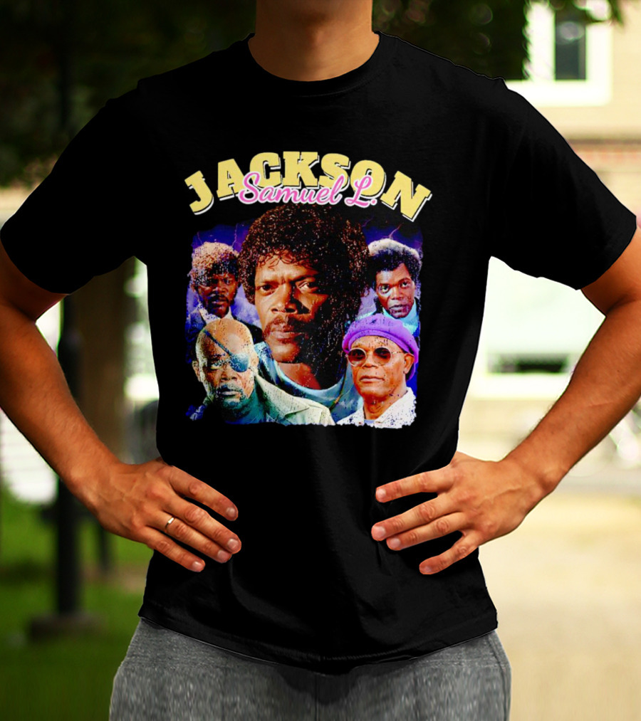 Jackson Samuel L Vintage Style Iconic Characters T-Shirt