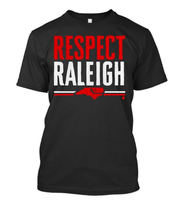 Respect Raleigh North Carolina Map Outline T-Shirt