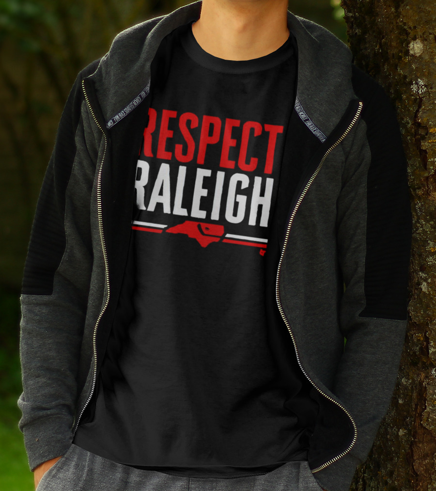 Respect Raleigh North Carolina Map Outline T-Shirt