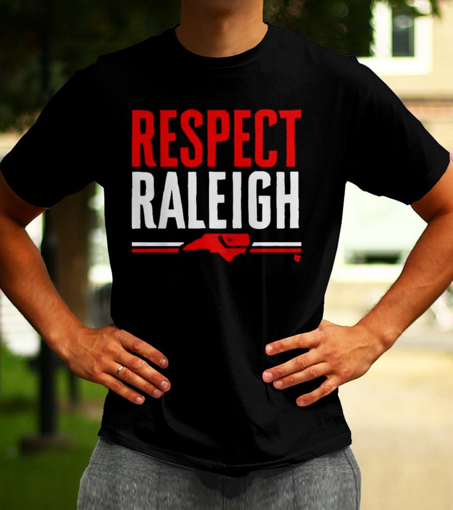 Respect Raleigh North Carolina Map Outline T-Shirt