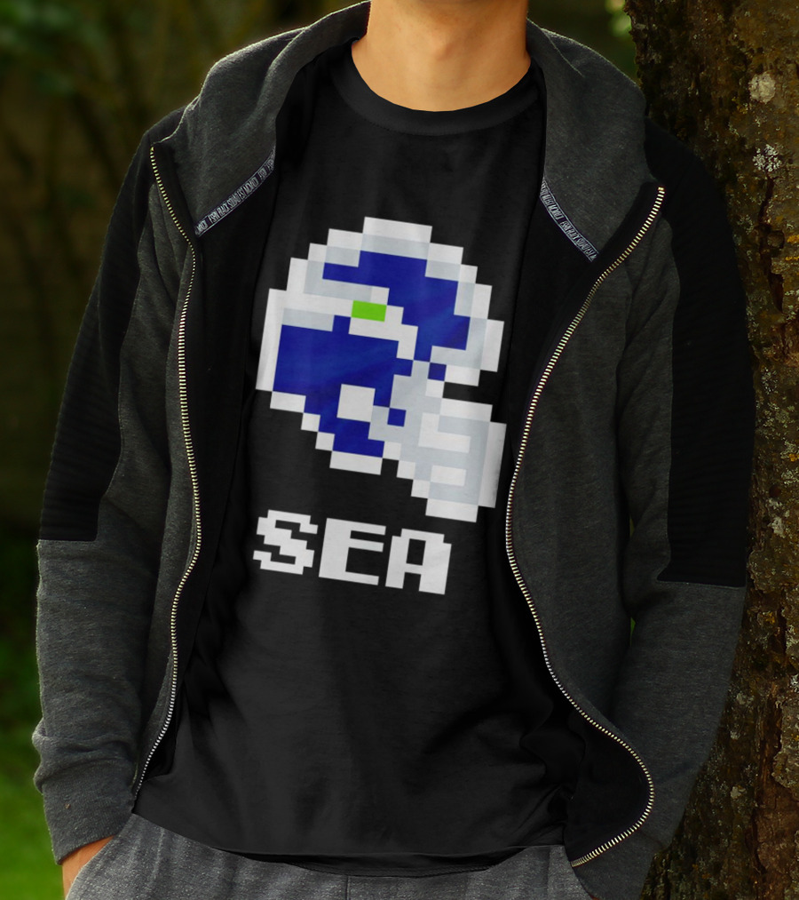 Seahawks Helmet SEA Pixel T-Shirt