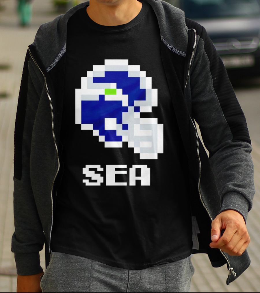 Seahawks Helmet SEA Pixel T-Shirt