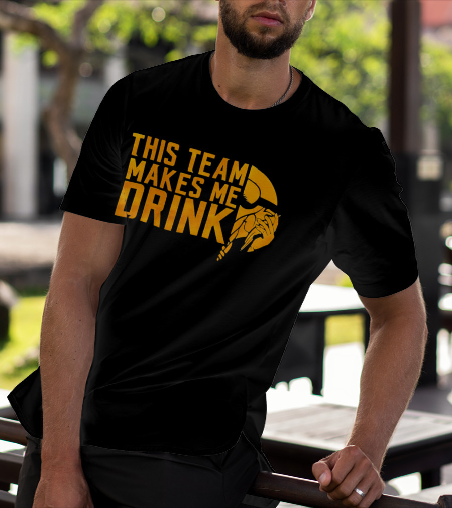 Minnesota Vikings This Team Makes Me Drink Viking Helmet T-Shirt