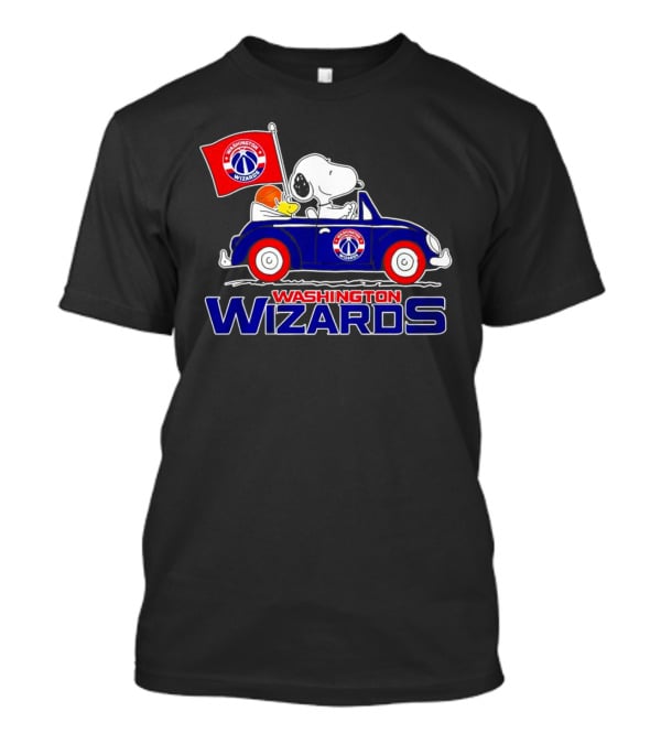 Washington Wizards Snoopy Driving Car With Basketball T-Shirt
