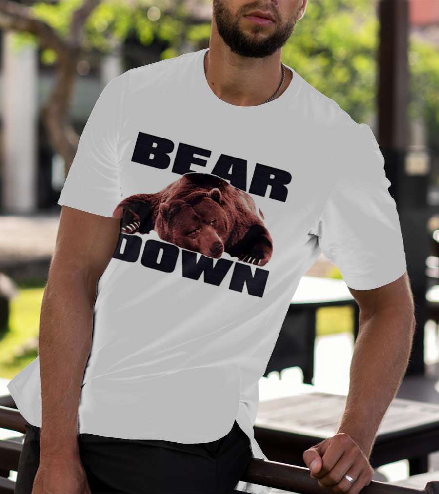Bear Down Lazy Bear Image T-Shirt