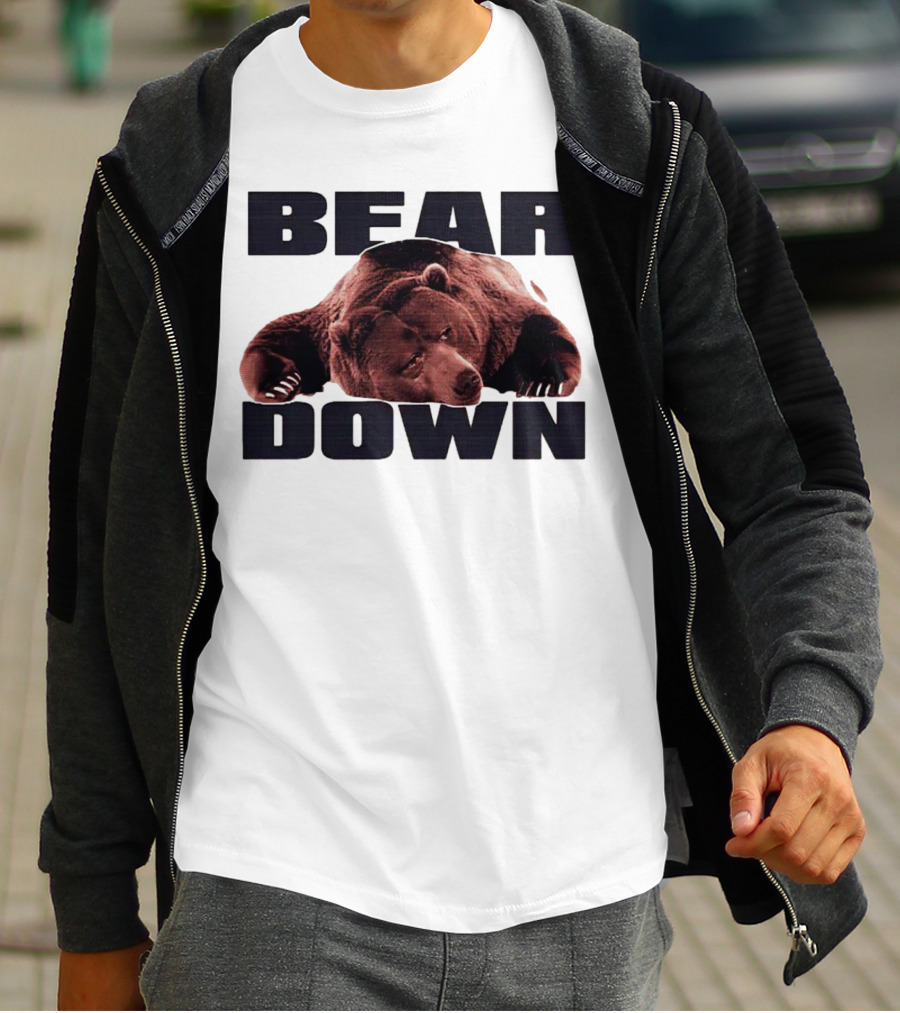 Bear Down Lazy Bear Image T-Shirt