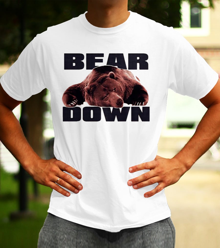 Bear Down Lazy Bear Image T-Shirt