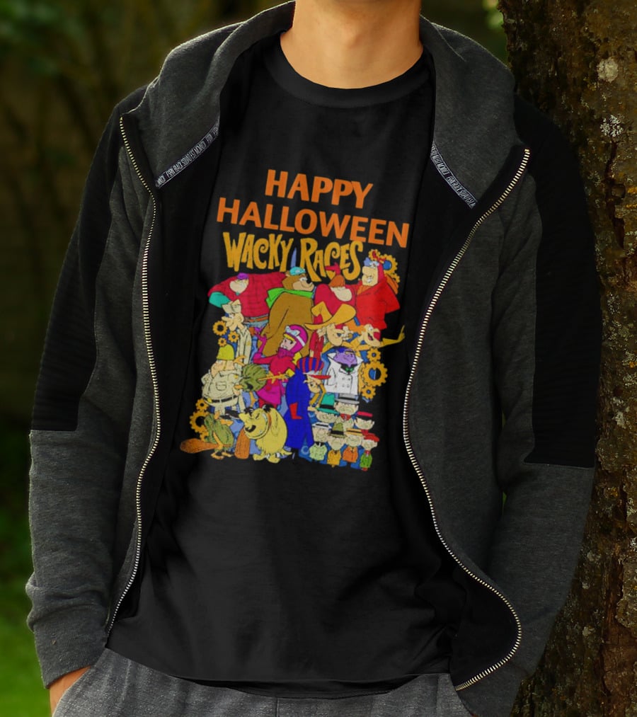 Happy Halloween Wacky Races Characters T-Shirt