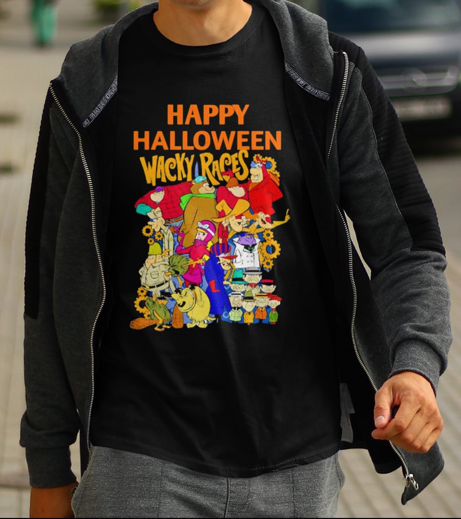 Happy Halloween Wacky Races Characters T-Shirt