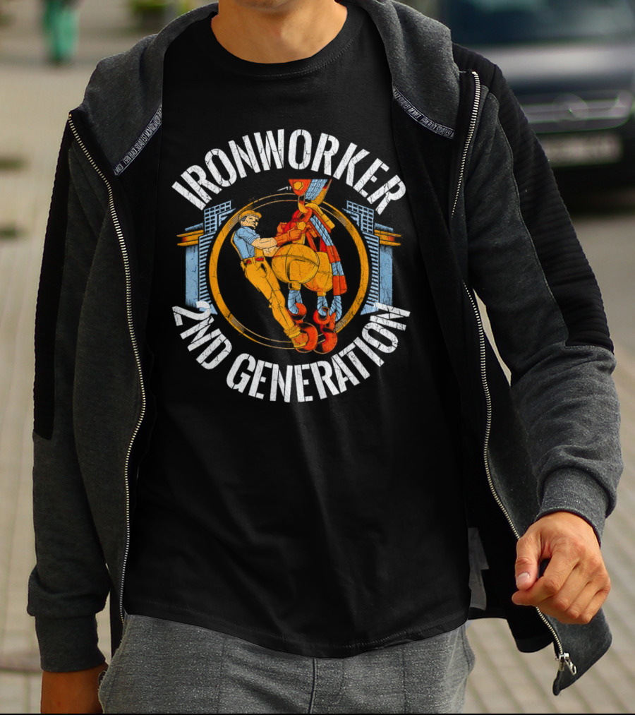 Ironworker 2ND Generation Vintage Construction Worker Scene T-Shirt