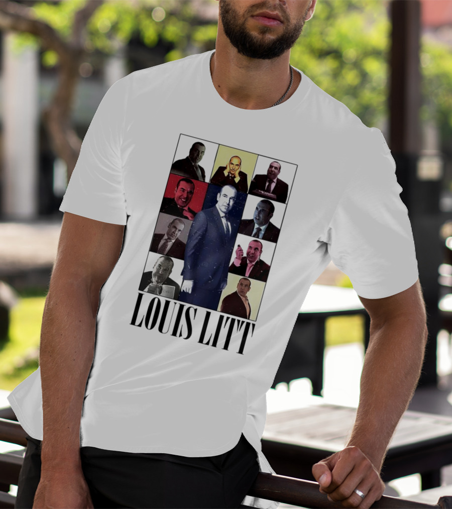 LOUIS LITT COLLAGE CHARACTERS MULTIPLE EXPRESSIONS SUITS SERIES T-Shirt