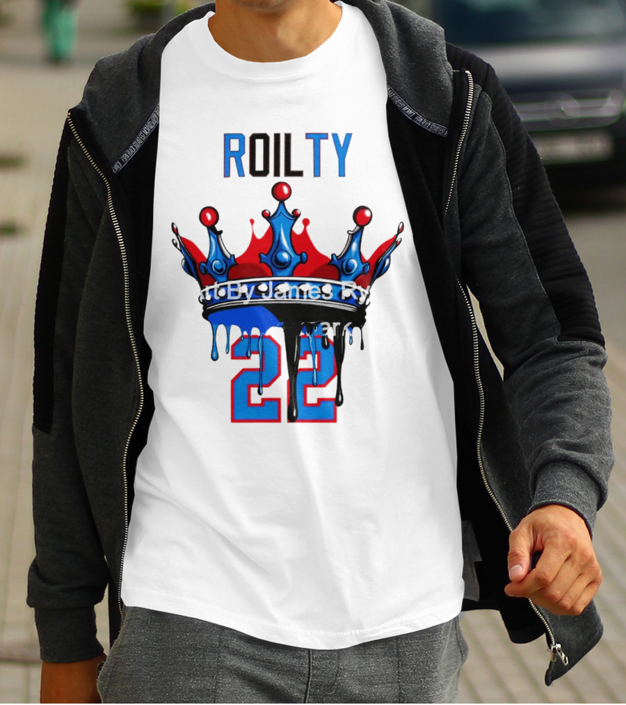 ROILTY 22 Crown Red Blue Dripping T-Shirt