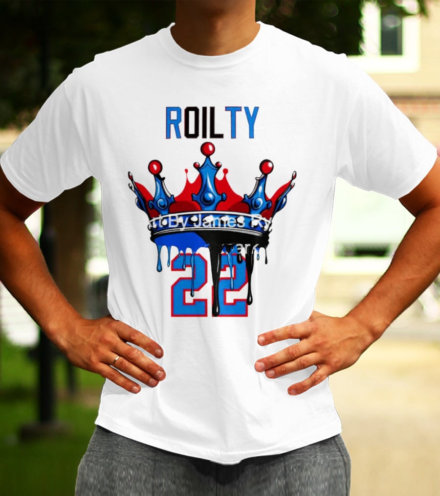 ROILTY 22 Crown Red Blue Dripping T-Shirt