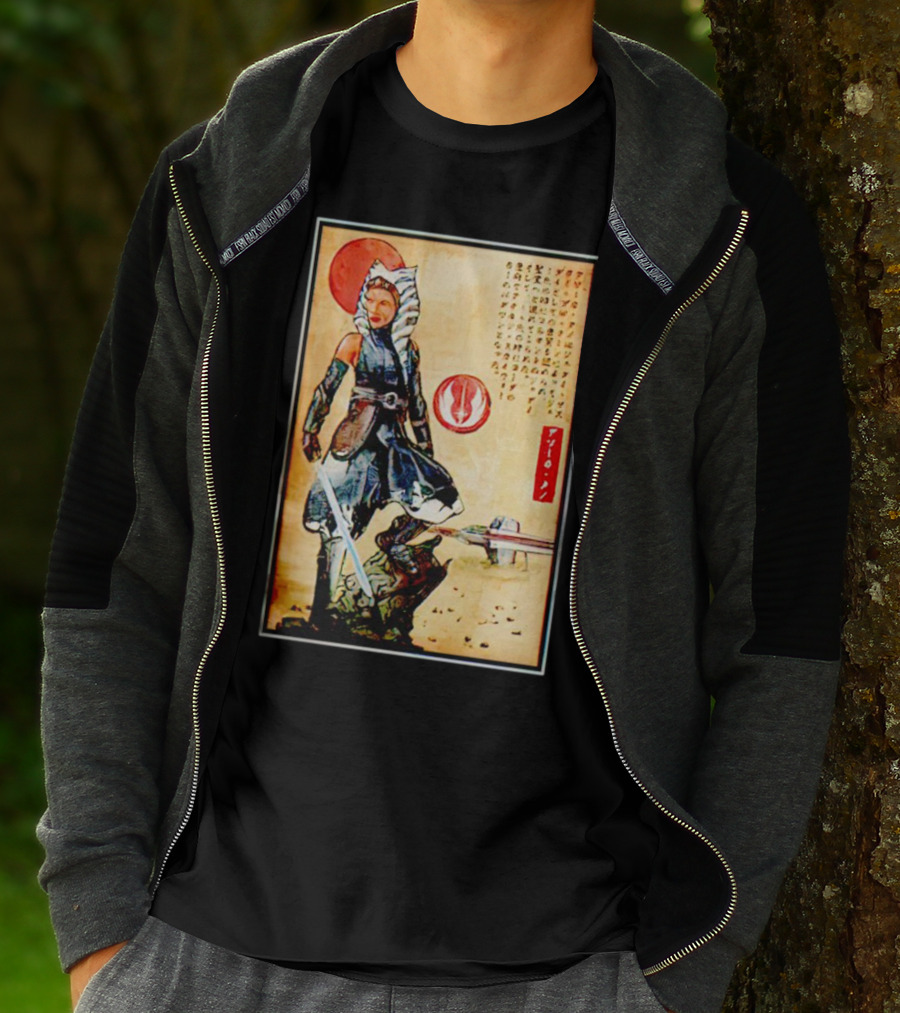 The Way Of Fulcrum Ahsoka Tano Jedi Order Katana Japanese Style Set Neon Fitted_m22f16 T-Shirt