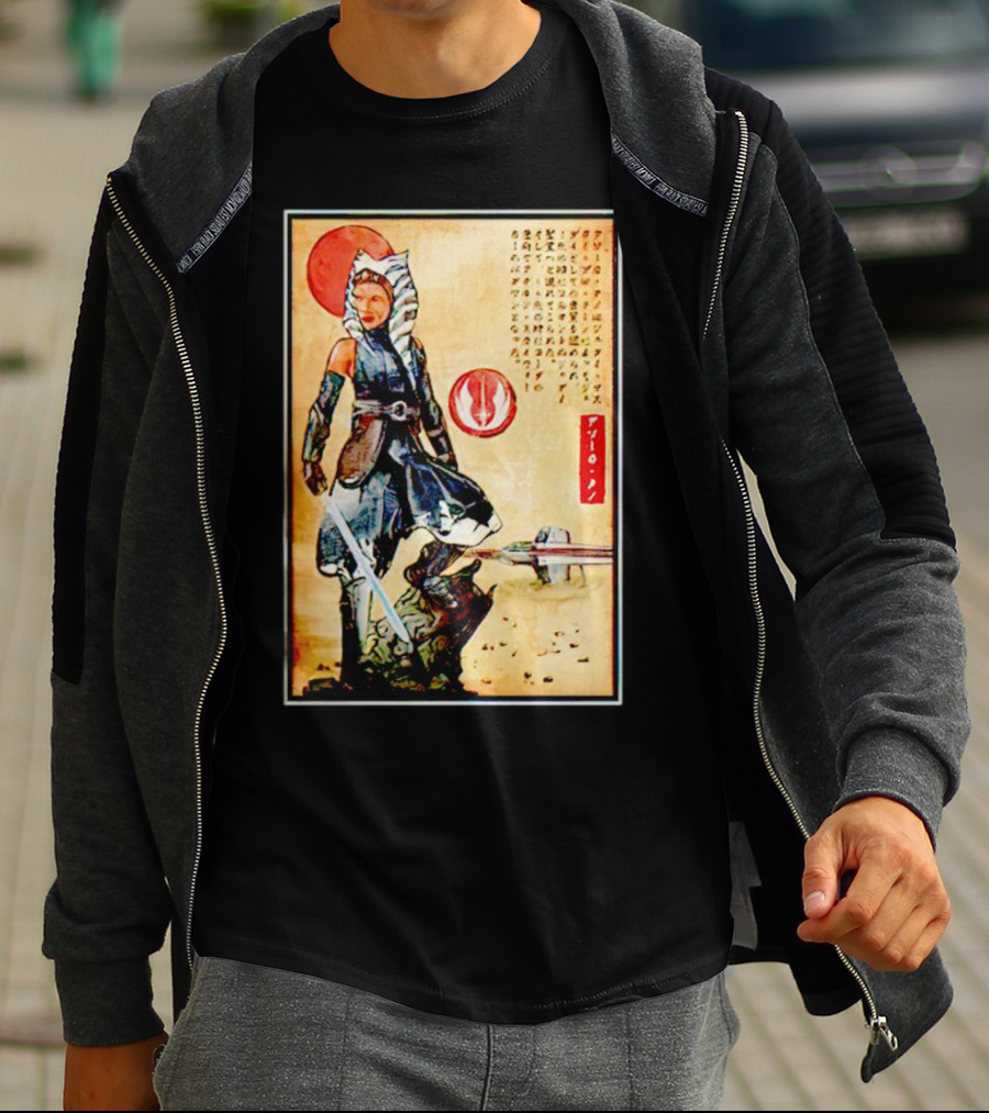 The Way Of Fulcrum Ahsoka Tano Jedi Order Katana Japanese Style Set Neon Fitted_m22f16 T-Shirt