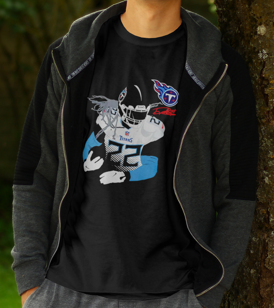 Derrick Henry Tennessee Titans NFL Jersey With Logo And Signature T-Shirt