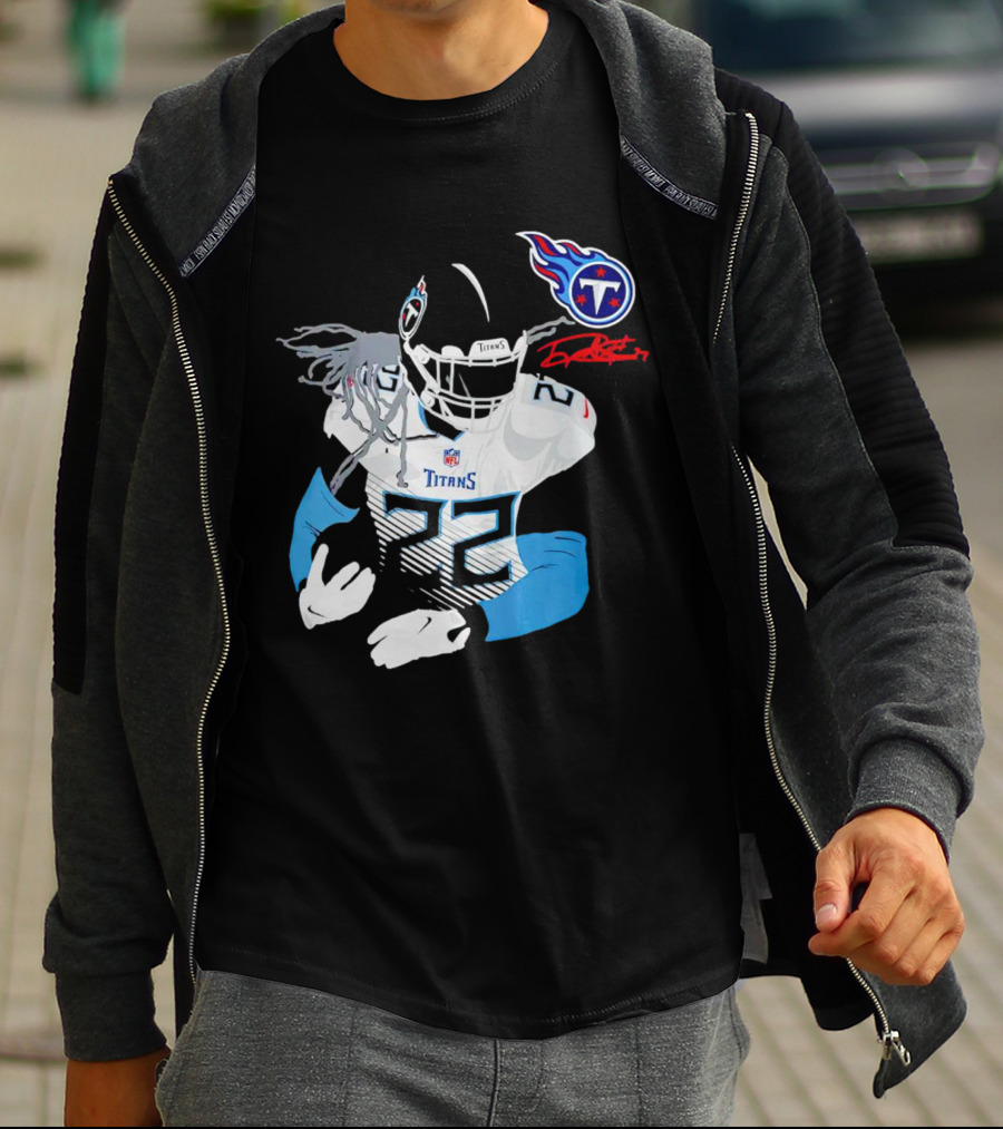 Derrick Henry Tennessee Titans NFL Jersey With Logo And Signature T-Shirt