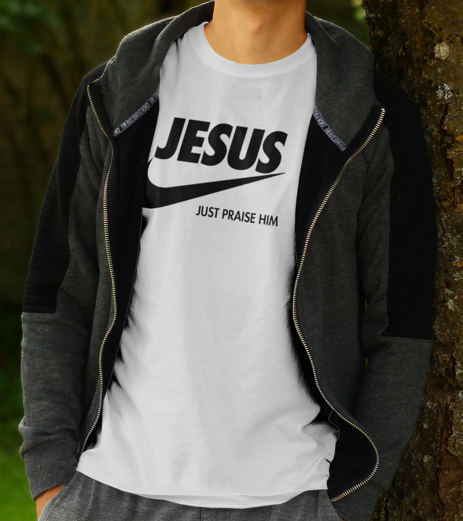 Jesus Just Praise Him Swoosh T-Shirt