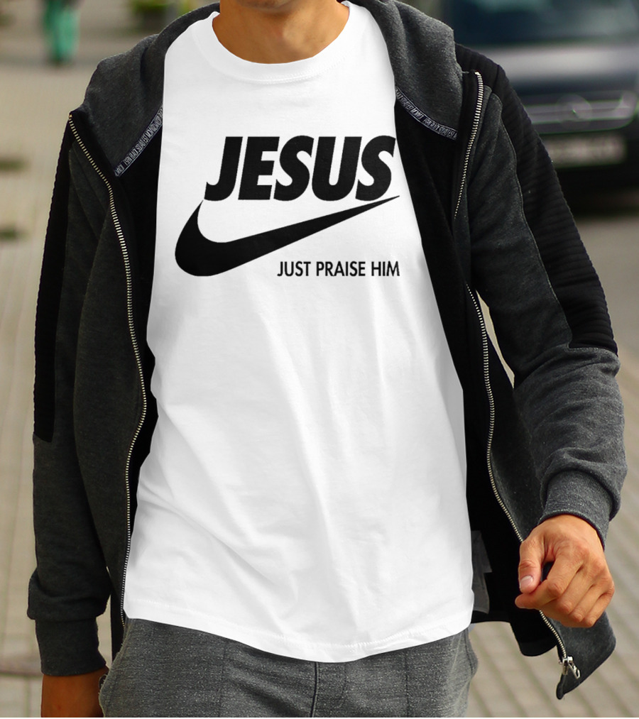 Jesus Just Praise Him Swoosh T-Shirt