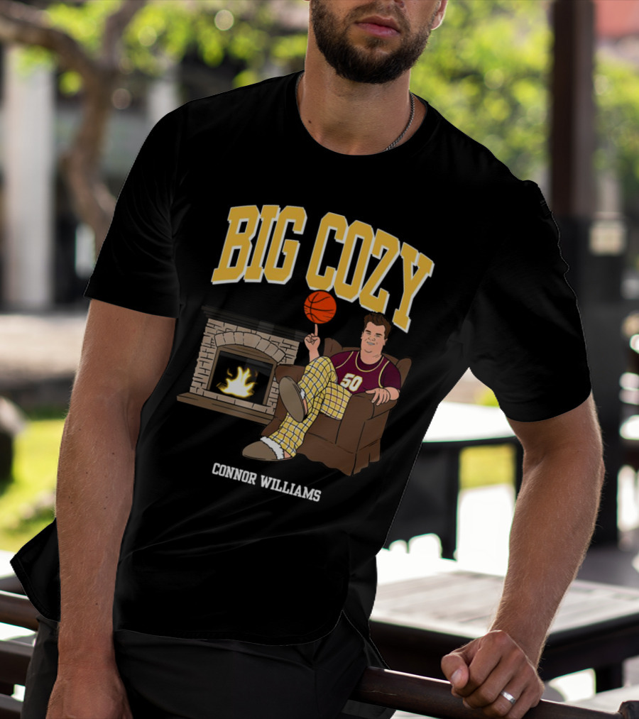 Connor Williams Big Cozy Basketball By The Fireplace T-Shirt