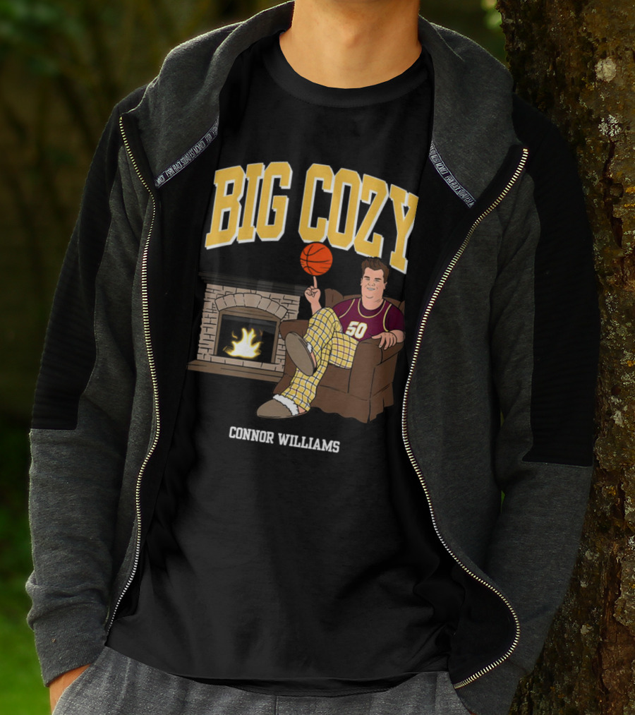 Connor Williams Big Cozy Basketball By The Fireplace T-Shirt