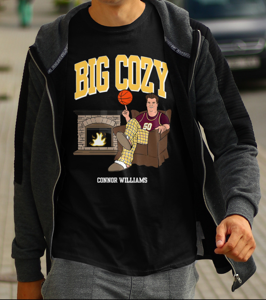 Connor Williams Big Cozy Basketball By The Fireplace T-Shirt