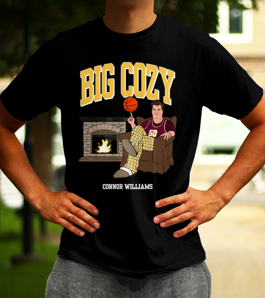 Connor Williams Big Cozy Basketball By The Fireplace T-Shirt