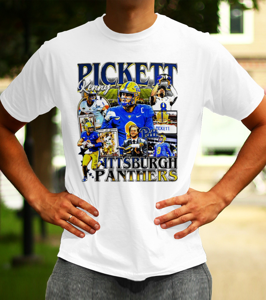 Kenny Pickett Pittsburgh Panthers Football Quarterback Action Collage T-Shirt