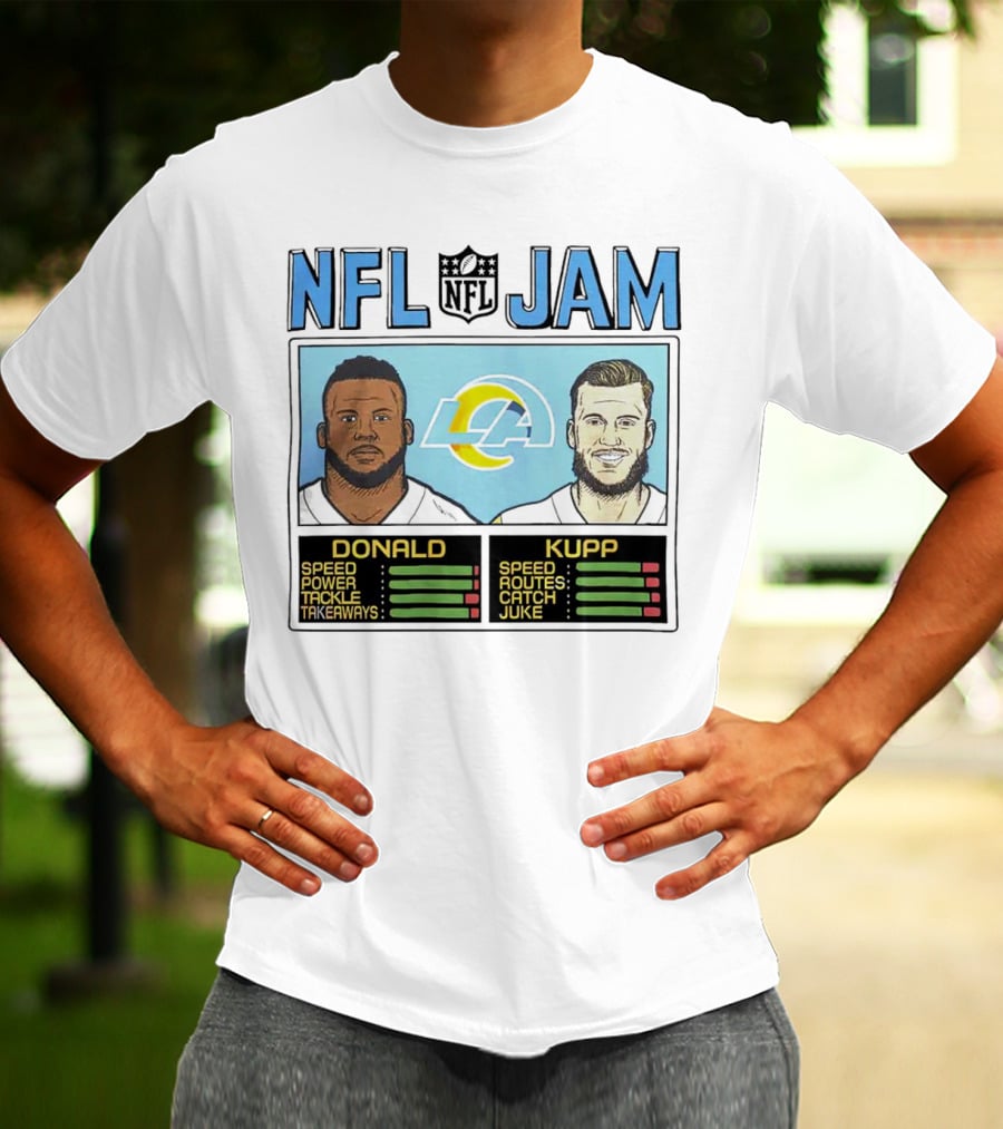 NFL Jam Rams Donald Kupp Speed Power Tackles Routes T-Shirt
