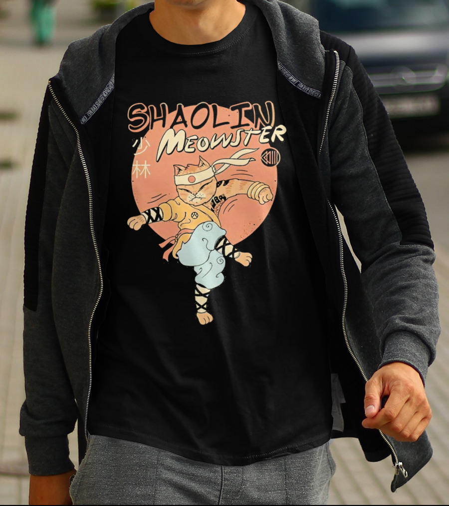 Shaolin Meowster Martial Arts Cat XIII T-Shirt