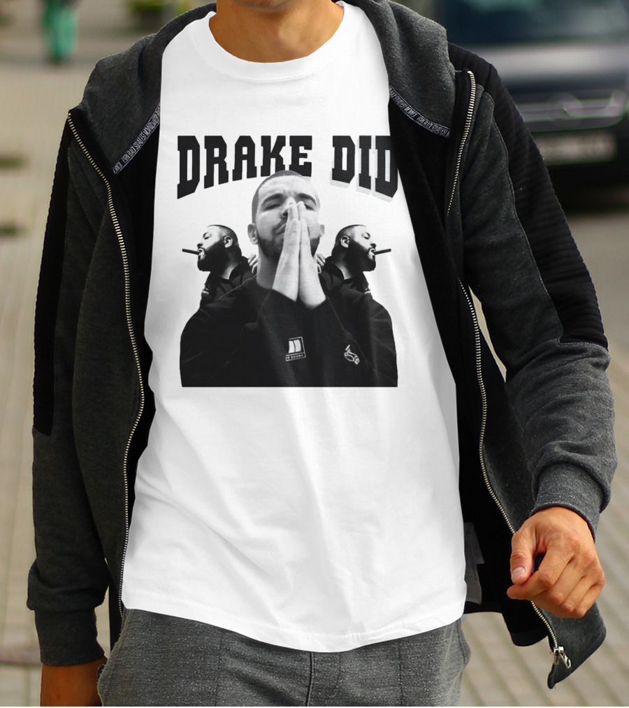 Drake Did Aubrey Drake Graham Vintage Prayer Pose Black And White Trio T-Shirt
