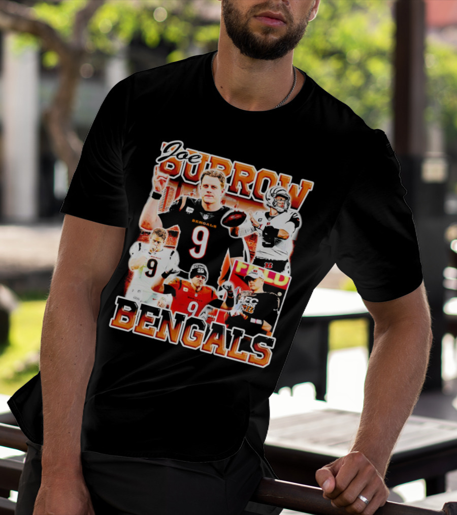 Joe Burrow Bengals Legends Number 9 Quarterback Cincinnati NFL Stars T-Shirt