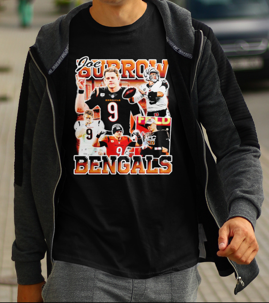 Joe Burrow Bengals Legends Number 9 Quarterback Cincinnati NFL Stars T-Shirt