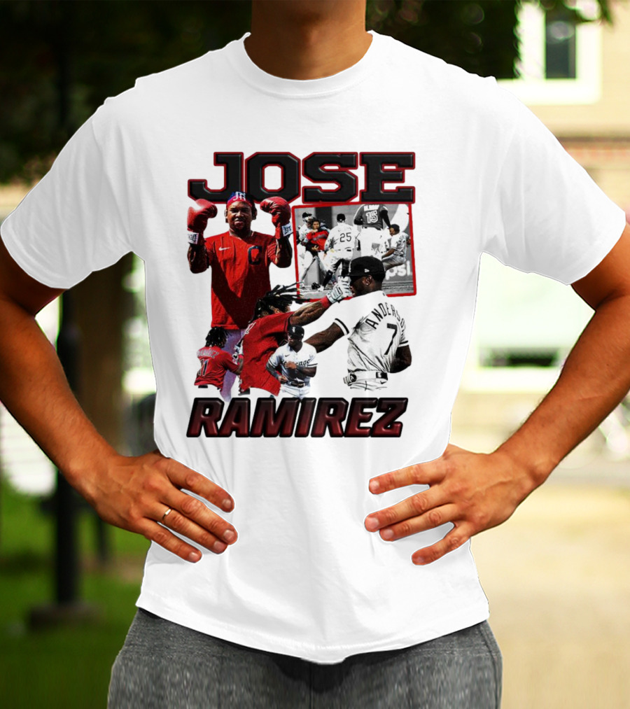 Jose Ramirez Cleveland Guardians Down Goes Anderson Boxing Moments T-Shirt