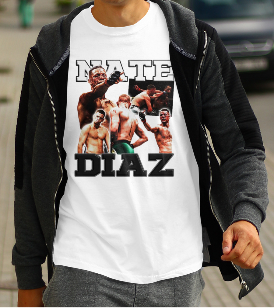 Nate Diaz MMA Fight Collage T-Shirt